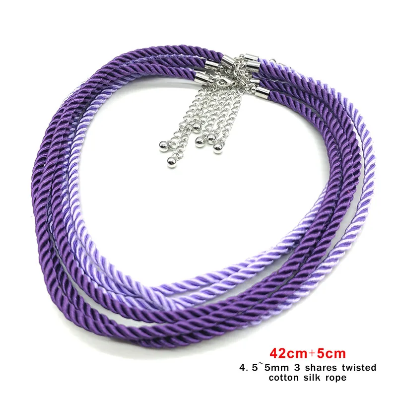 3 Pcs/lot 4.5~ 5mm Fashion 3 Shares Silk Cord Necklace Pendant Clasp Adjustble Braided Rope Jewelry Making DIY Necklace Bracelet