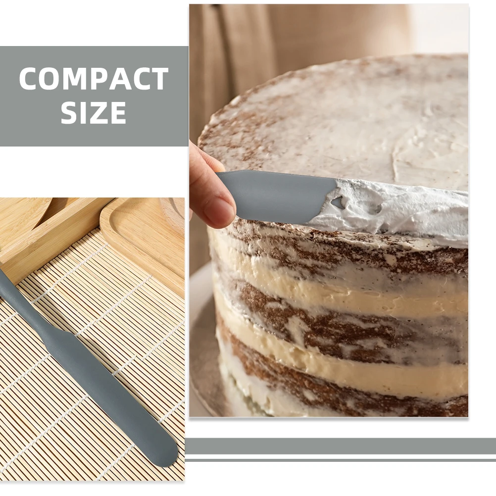 

2Pcs Gray Silicone Spatula for Baking Mixing Scraping Non Stick Food Grade Kitchen Tools Portable Cake Cream Spreader