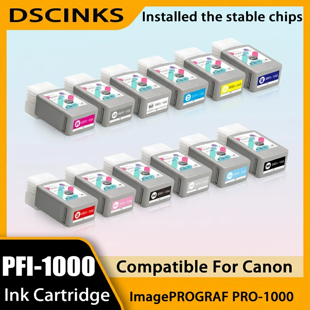 

12 упаковок, 1 комплект картриджей PFI-1000, 80 мл, PFI1000 для принтера Canon ImagePROGRAF Pro1000 Pro1000 MBK/PBK/C/M/Y/R/GY/B/PGY/PC/PM/CO