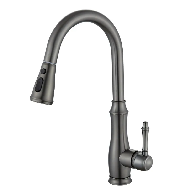 

Golden multi-functional pull-out kitchen hot and cold faucet, modern and fashionable