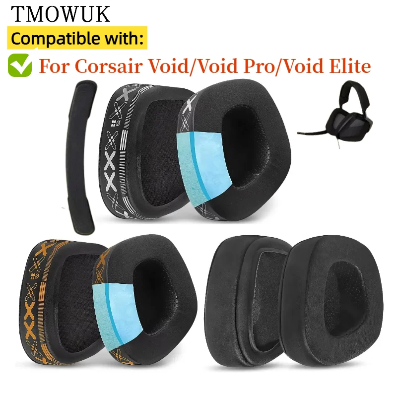

For Corsair Void/Void Pro/Void Elite Gaming Ice Gel Ear Pads with Noise Isolation Foam Protein Leather Replacement Earpads