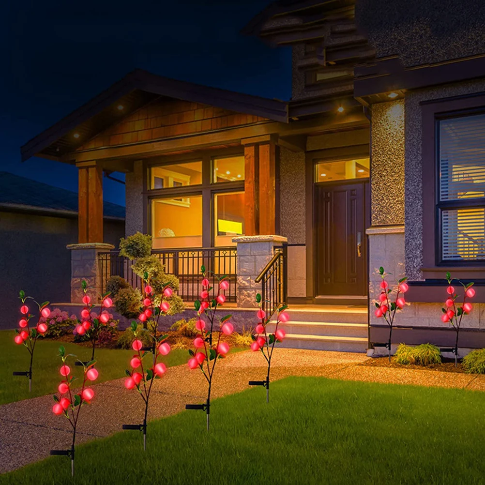 

Solar Christmas Apples Shape Waterproof Garden Stake Lights Led Lawn Lamps Landscape Lighting Outdoor Yard Decorative Light