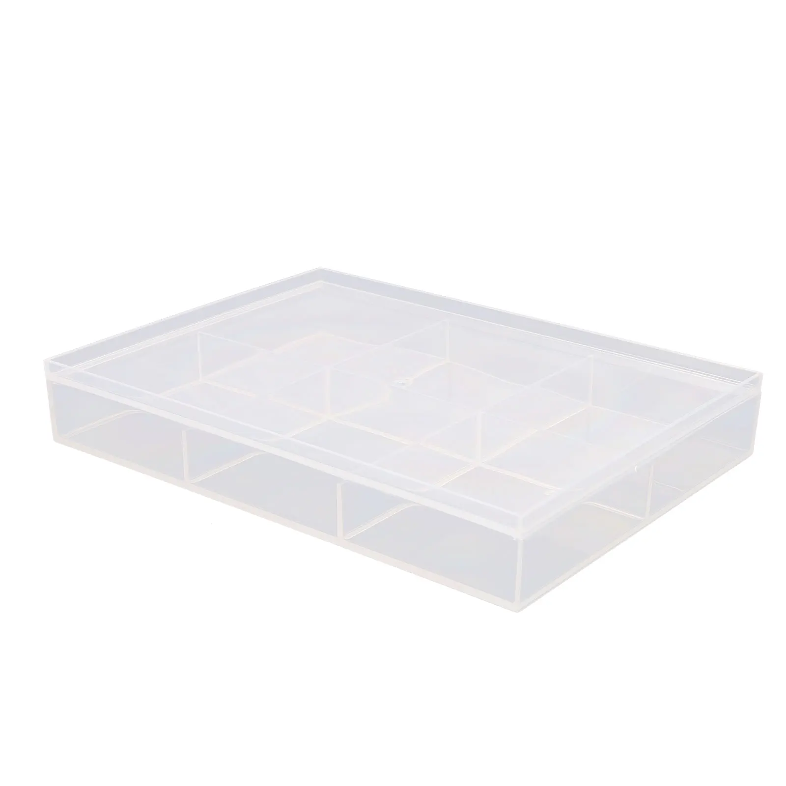 

Plastic Transparent Tea Bag Organizer Box with Lid Multi-Compartment Divided Storage for Tea Coffee Capsule Candy Snacks