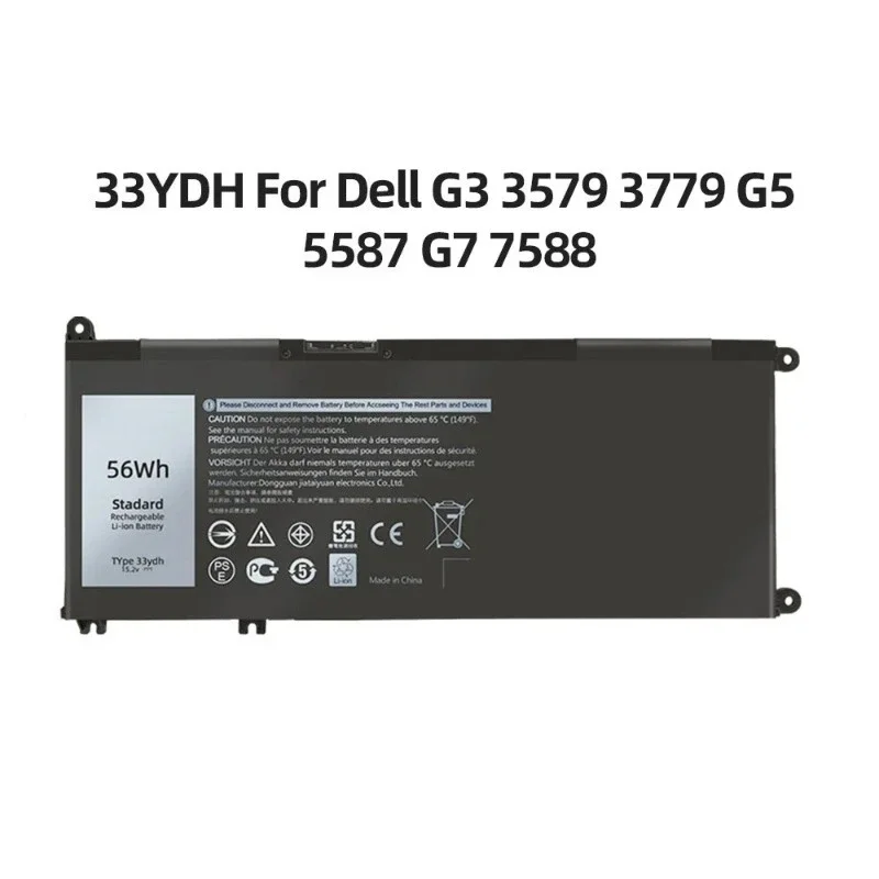 

VBCD 56Wh 33YDH Battery For Dell G3 3579 3779 G5 5587 G7 7588 Inspiron 15 7577 17 7778 7786 Latitude 3380 3490 Vostro 15-7580