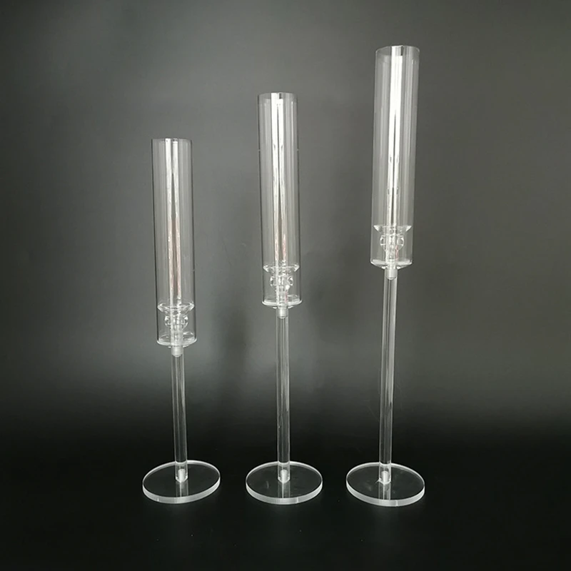 

10PCS Acrylic Candle Holder Pillar Stand Table Craft Wedding Centerpiece Road Lead Party Candlesticks Home Decoration