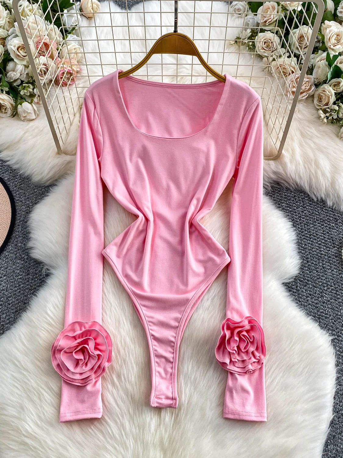 

Ele Knitted round Ne Dr Pants Set Women's High Waist Long Sve Patchwork Base irt Trendy Commute Sle Winter Co...