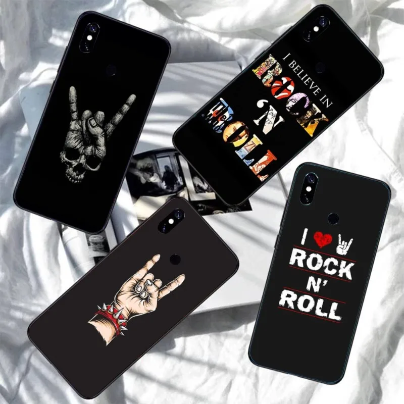 Rock n Roll Phone Case for Xiaomi Redmi Note 11 10 9T 8 7 Pro 9 9A 9C 8 Black Soft Phone Cover