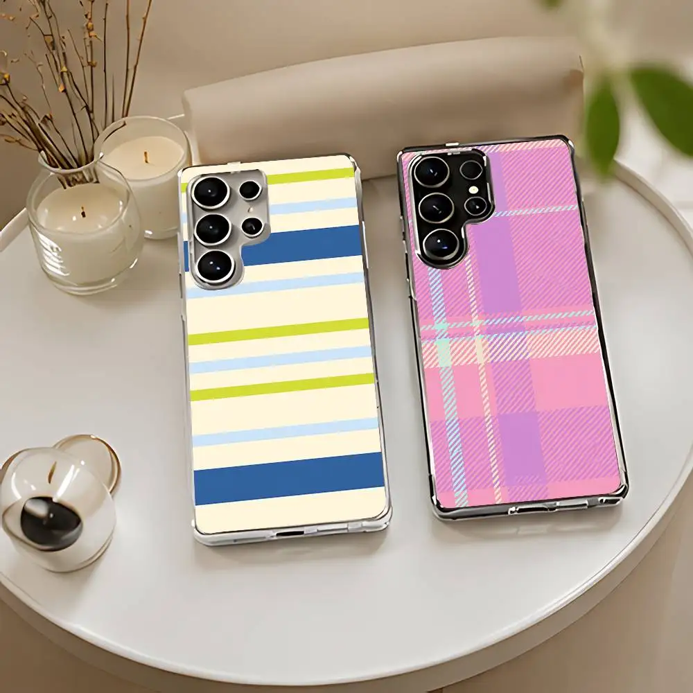 Coloful Stripes Silicone Phone Case For Samsung Galaxy S21 S22 S23 S24ULTRA S25ULTRA FE Ultra Plus5G A52S S26 Cover