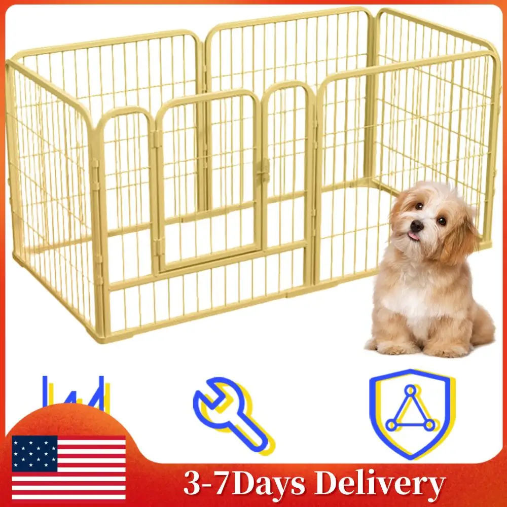 

Металлический складной вольер-манеж из 6 секций, разборный, усиленный, для выгула собак, кошек, кроликов и других домашних животных