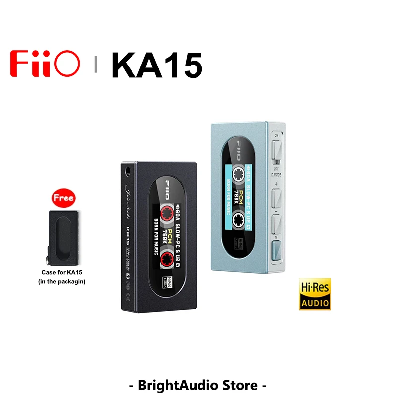 FiiO KA15 Portable USB DAC AMP Headphone Amplifier Dongle Desktop Mode Hi-Res Audio dual CS43198 chips PCM768 DSD256 3.5mm 4.4mm