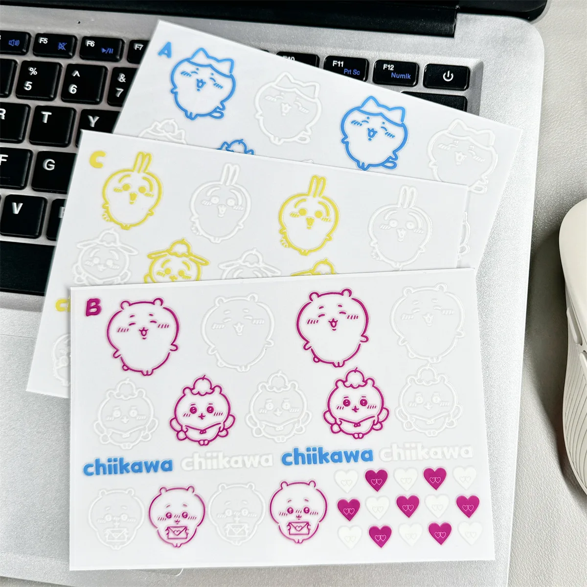 Chiikawa 3D Crystal Transfer Stickers, Cute Stereo Decals for Phone Case Laptop Water Bottle Earphones DIY Decor