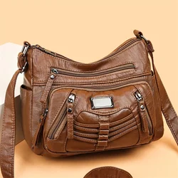 Women's Vintage Handbags and Purses Retro Design Female Shoulder Crossbody Bags for Women 2024 Soft Pu Leather Travel Bag Sac