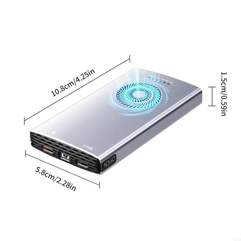 H37B Twin Bay M.2 SSDS Metal Metal USB 3.2 Caso almacenamiento externo Modo suspensión Auto 20Gbps para 2230 a 2280