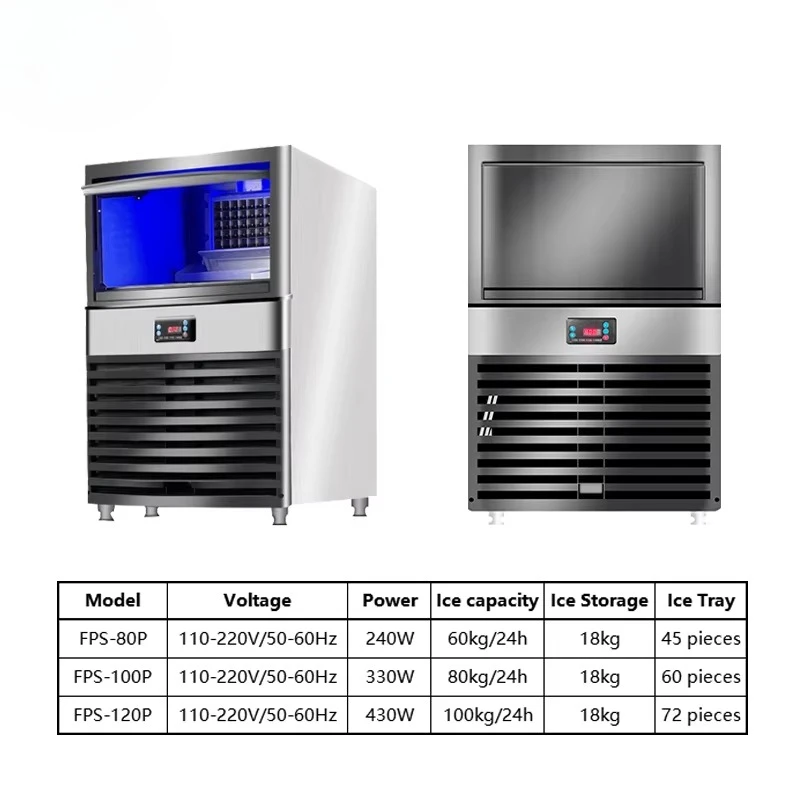 40kg Automatic Ice Cube Maker Machine Commercial Home Use Ice Block Making Machine for Bar Restaurant Beverage Shop Business