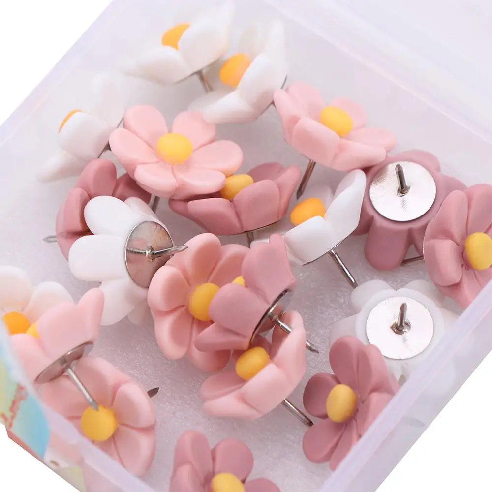 20/30/50Pcs Tragbare Kreative Sechs-Blütenblatt Blume Pushpins Foto Wand Dekor DIY Farbige Push Pins harz Wiederverwendbare Reißzwecken Schule