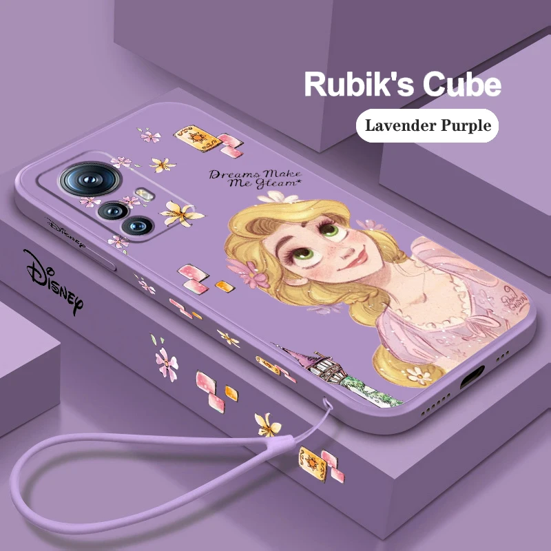 Princess Tangled Rapunzel Liquid Left Rope For Xiaomi Mi 13T 13 12T 12 11T 11i 11 A3 10T 10 9 Pro Lite Ultra 5G Funda