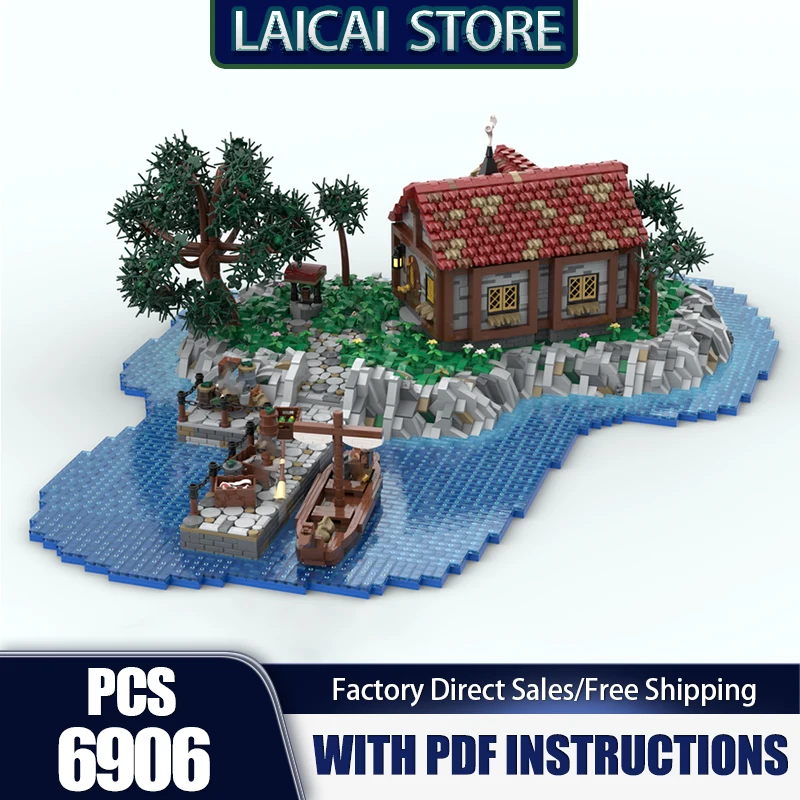 City Street View Moc Building Blocks Modular Greenhaven Island Bricks Model DIY Assembly Construction Toy Holiday Birthday Gifts