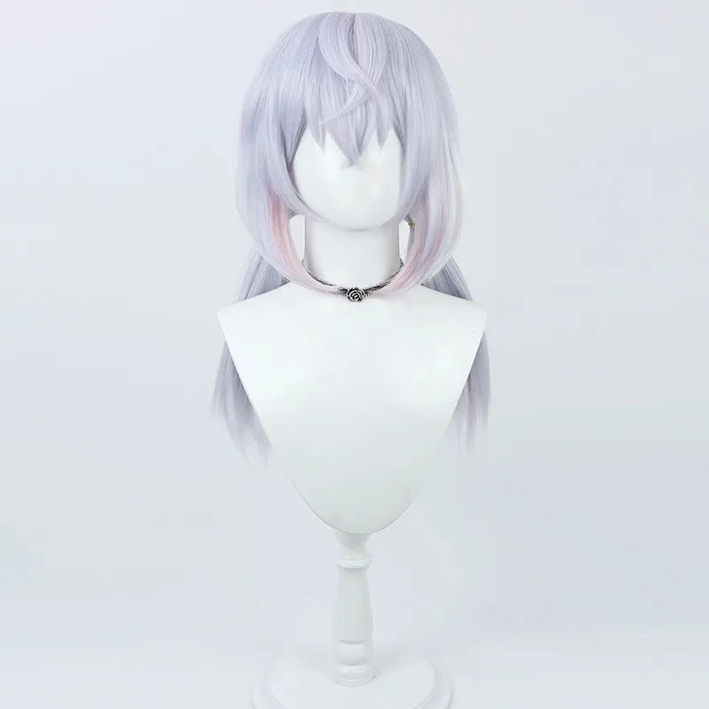 

Genshin Impact Cosplay Fontaine Sigewinne Cosplay Wig 55cm Light Purple Pink Anime Wig Heat Resistant Hair Party Wigs