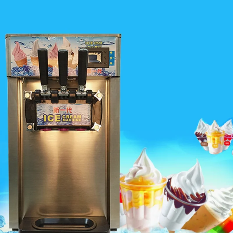 Commercial Soft Serve Ice Cream Machine Frozen Ice Cream Maker with 2+1 Flavors Soft Serve Ice Cream Machine