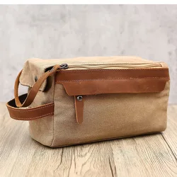 Borsa da toilette in tela da uomo borsa da bagno per rasoio da bagno borsa per trucco da donna borsa per cosmetici da viaggio ad alta capacità