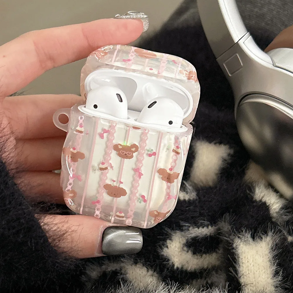 

Мягкий чехол INS для AirPods 4 Airpods 3, чехлы AirPods Pro 1 2 Puppy Cherrry Pattern Wirelsss, защитный чехол для наушников AirPod Shell