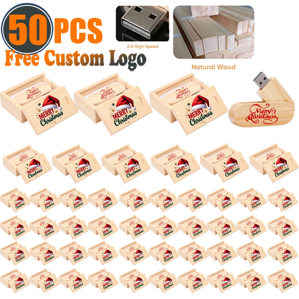 

50 шт./лот, деловой деревянный флэш-накопитель, 8G16 ГБ, 32 ГБ, вращающийся флэш-накопитель USB2.0, 128 ГБ, 64 ГБ, свадебный подарок, бесплатный индивидуальный логотип