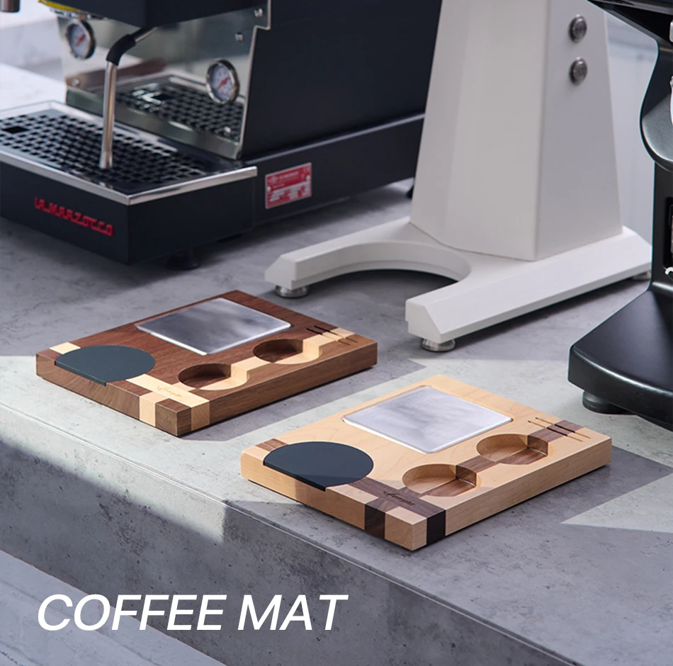 Coffee Tamper Mat Station Stand Portafilter Holder Support Base Rack Walnut Wood For 51MM 54MM 58MM Espresso Accessories Barista