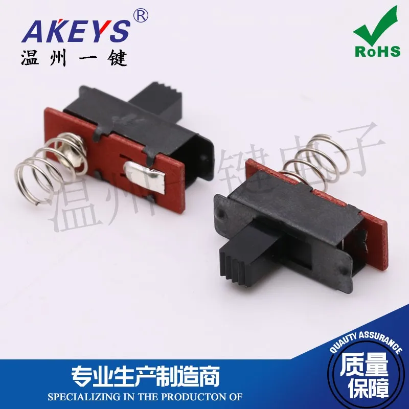 10 pcs SS-11H01 Single Row 0.1kg with Spring with Mounting Hole Vertical Toggle Switch Power Spring Button