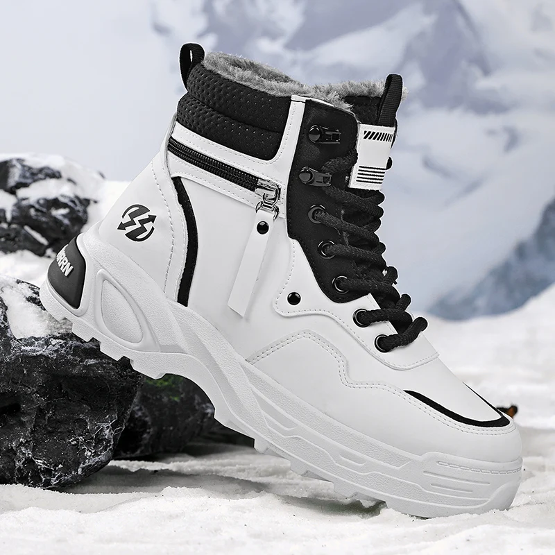 

Fleece-lined cotton shoes, men's high-top shoes, work boots, trendy men's winter shoes M1186