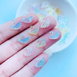 100 Pcs New Mini Kawaii Cartoon Lovely Swan Resin Cabochons Scrapbook Diy Jewelry Craft Decoration Accessorie J88