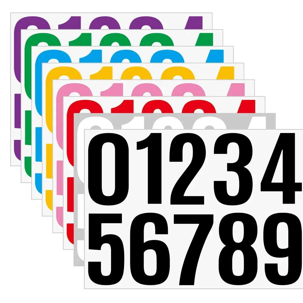 4PCS 4-inch Numeral Number Stickers for Mailbox Stationery DIY Diary Big Self-adhesive Waterproof Number Stickers Home Decor