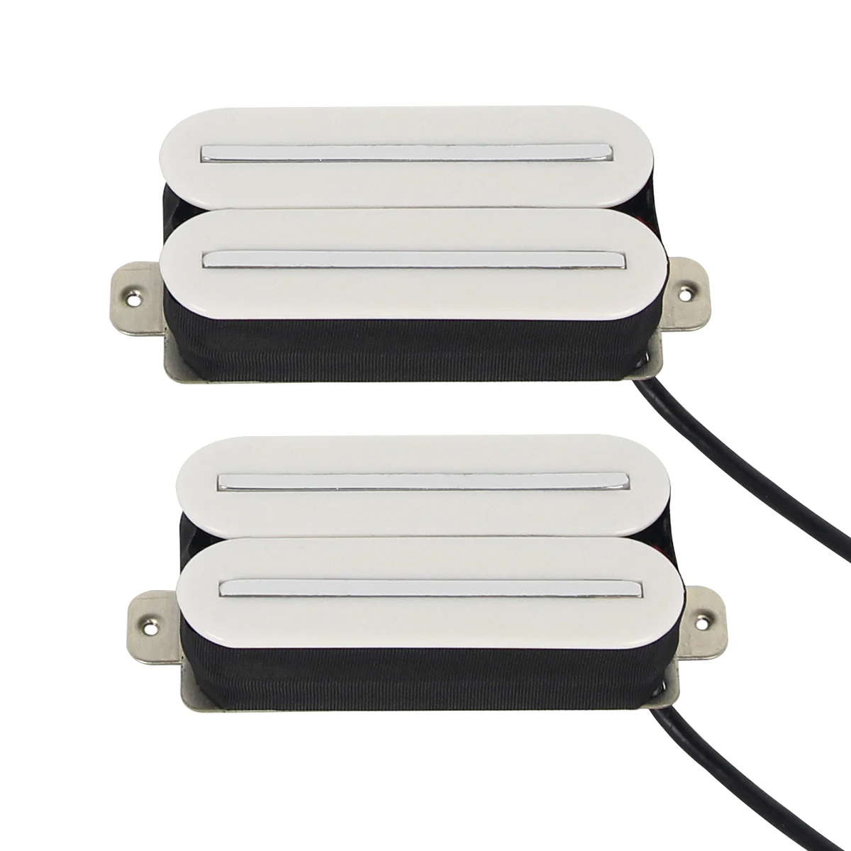 FLEOR Set of Neck Bridge Pickups High Output Hot Dual Rail Humbucker Pickup Ceramic,Black/White for Choose