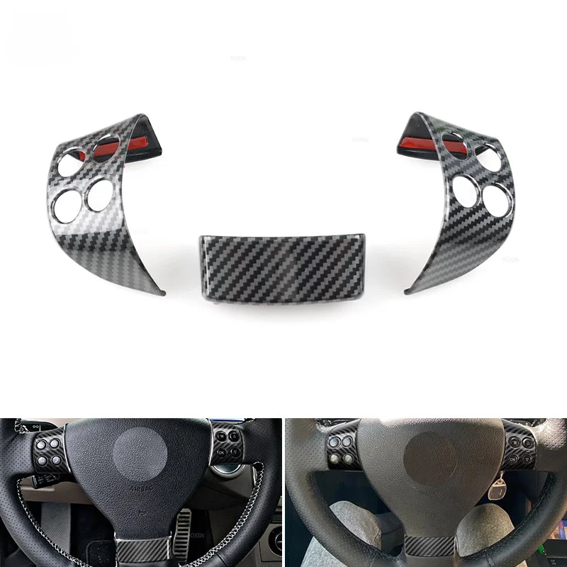 

3pcs ABS Carbon Fiber Texture Steering Wheel Panel Protective Cover For VW Touran Caddy Sagitar EOS Inner Accessories Trim