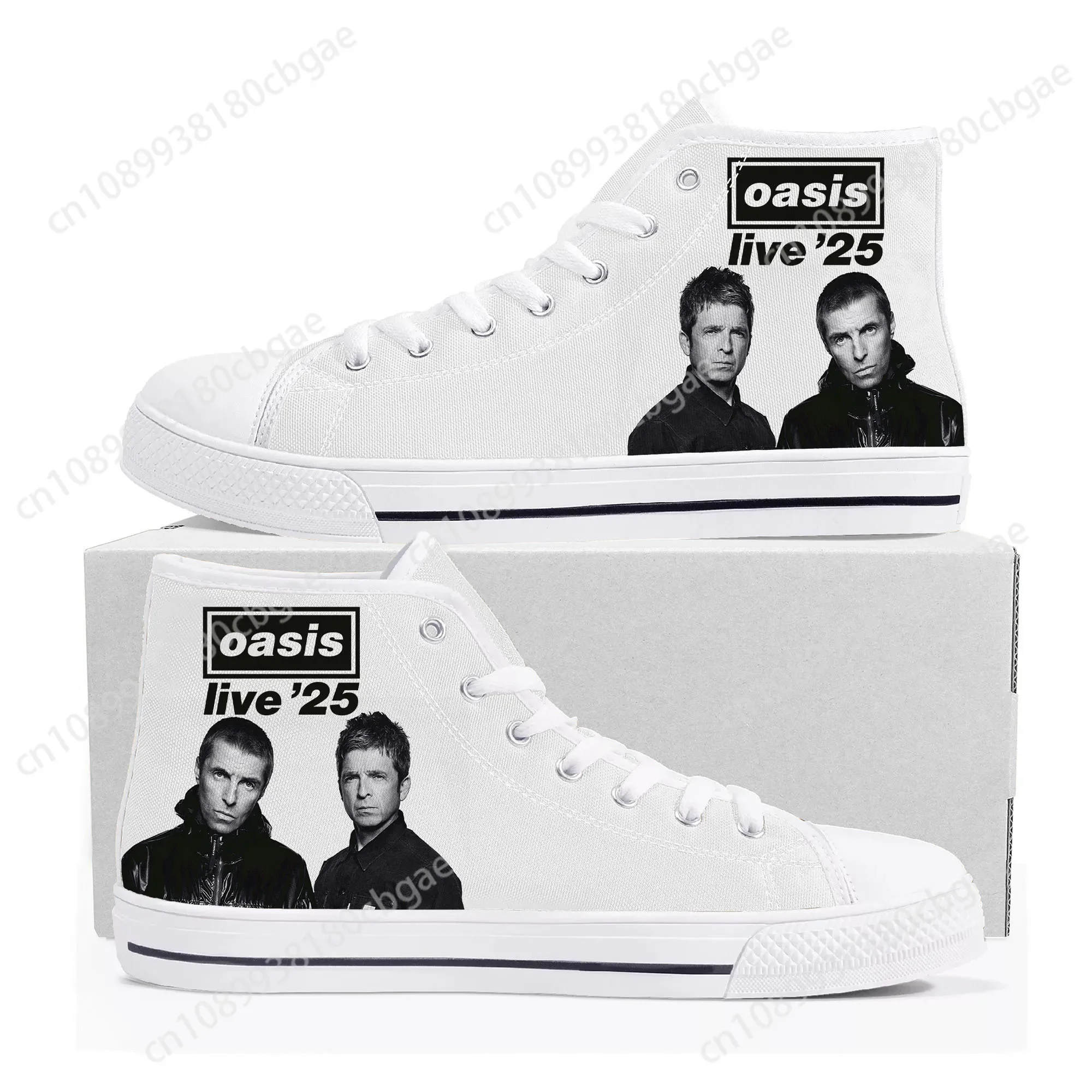 

Oasis Rock Band shoes High Top Sneakers Mens Womens Teenager High Quality Canvas Sneaker couple Casual Shoe Customize Shoes