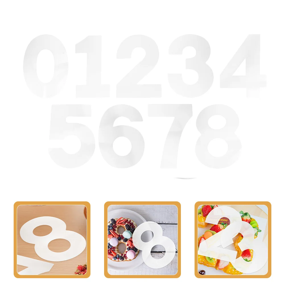 

2Sets DIY Number Cake Molds Creative Birthday Stencils Easy Release PP Material Baking Decorating Tools Numbers Silicone Mould