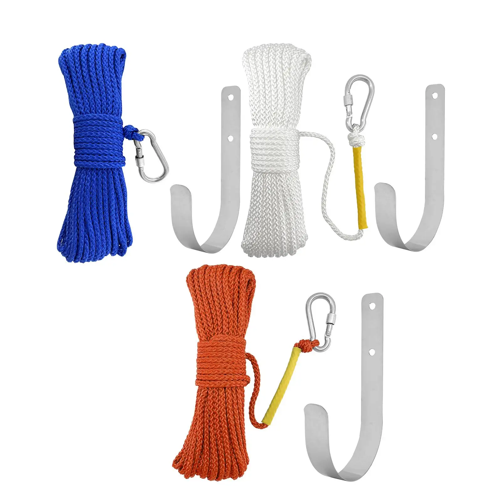 Fishing Nylon Rope Set with Spring Hook Line Rope for Magnet Fishing