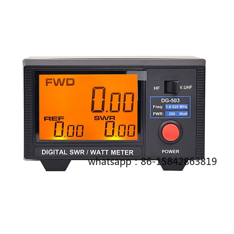 DG-503 Shortwave UV Segment Standing Wave Power Meter 1.6-60MHz LCD Digital Display Two-Way Radio Measuring Instrument