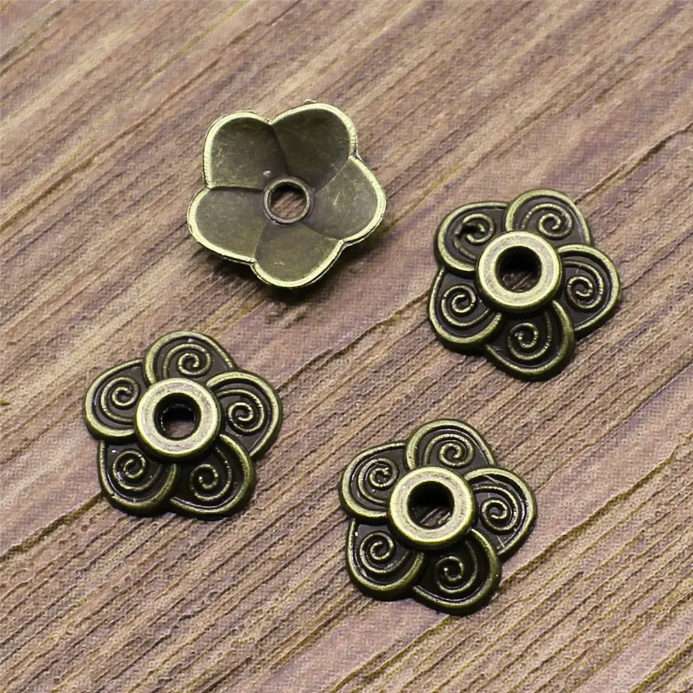 100pcs 5 Colors 9x9mm Flower Bead Caps Jewelry Findings Bead End Caps Jewelry Making Findings Bead Caps For Jewelry Making