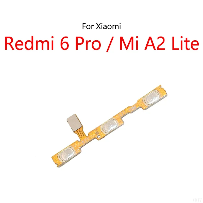 10 stks/partij voor Redmi 6 pro/Mi A2 Lite aan/uit-knop schakelaar volume mute knop aan/uit flex kabel