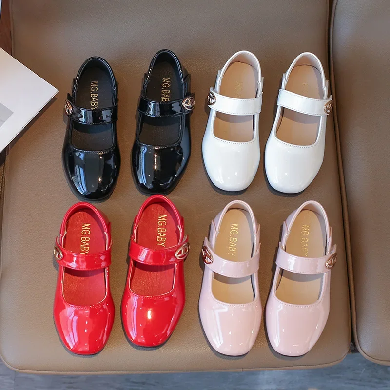 Spring Autumn New Children Leather Shoes for Girls Fashion Korean Style Soft Bottom Anti-slippery Versatile Princess Shoes 2025