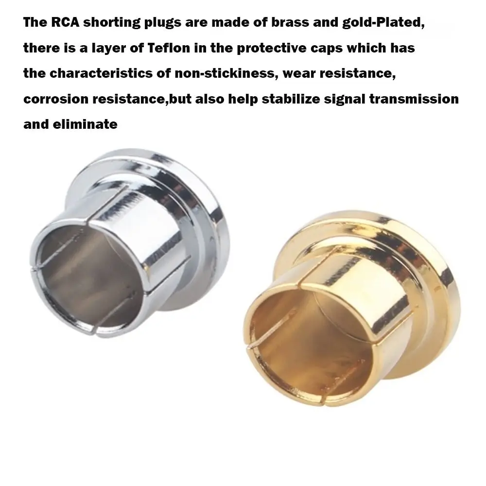 Dust prevention Brass RCA Cap Protector Gold Plated Audiophile Shielding Cap RCA Plug Caps Audio