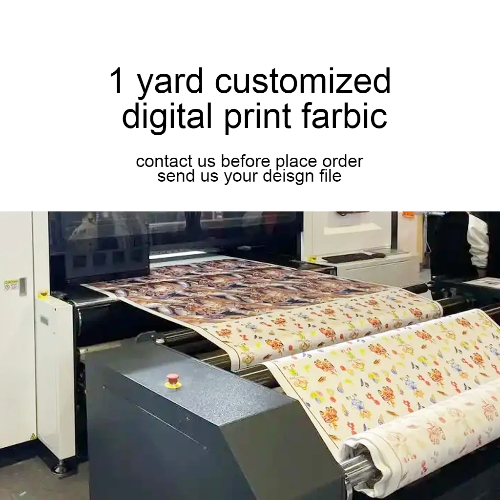 1 Yard Customized DIY Digital Printing Fabric Canvas Satin Chiffon