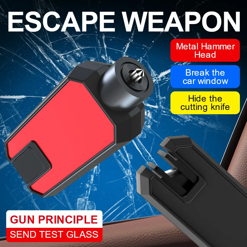 Safety Hammer Car Escape Tool 2-in-1 Window Breaker Seat Belt Cutter Compact Emergency Hammer Escape Tool for Car Accessories