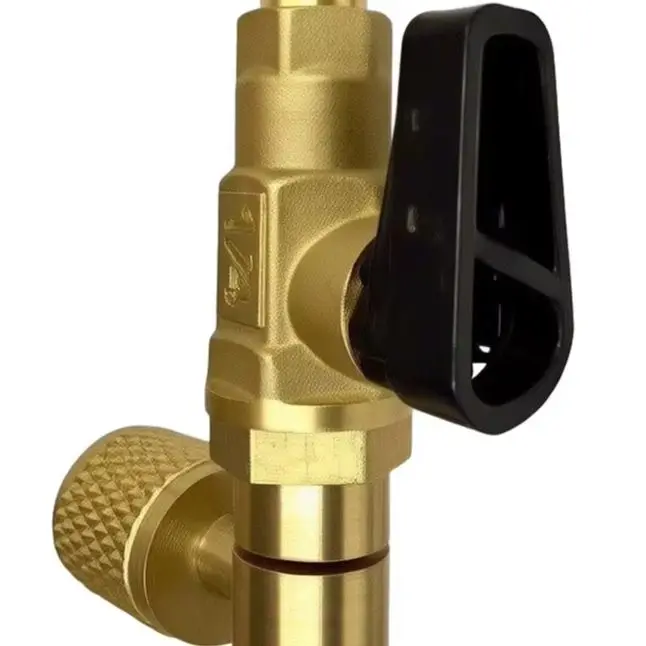 R22 Brass Ball Valve 90 Degree For Air Conditioning Refrigeration Charging Safety HVAC Maintenance Part