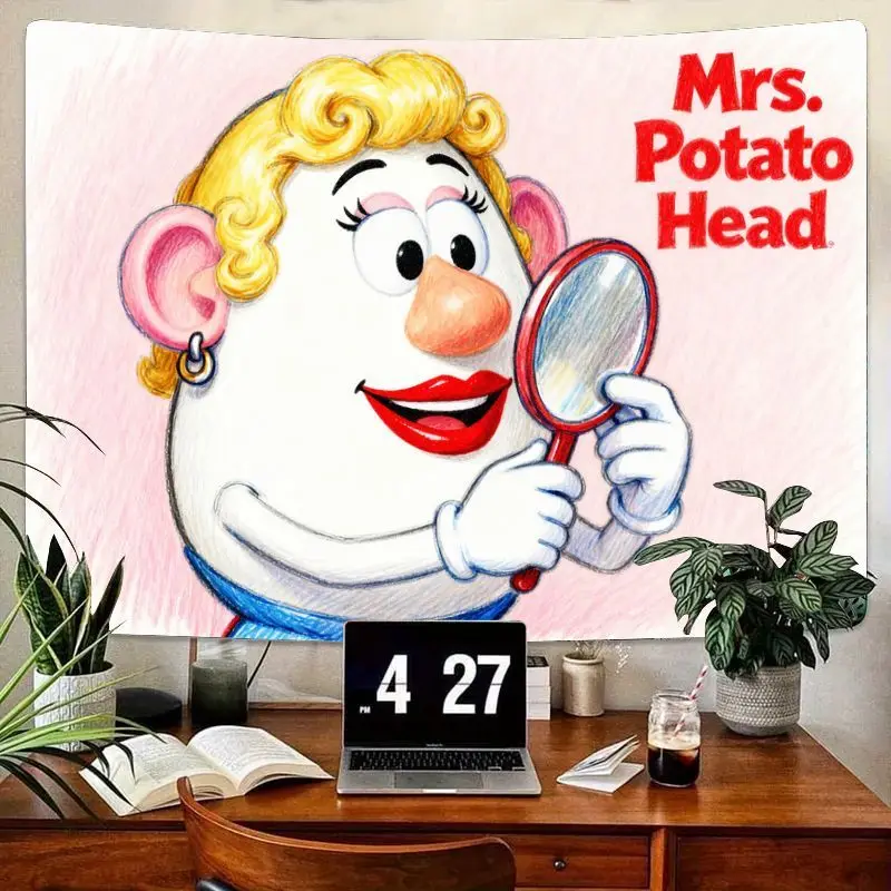 

1PC Disney Toy Story Mrs. Potato Head Funny Mirror Tapestry Wall Art Dorm Room Decor Gift for Kids & Fans
