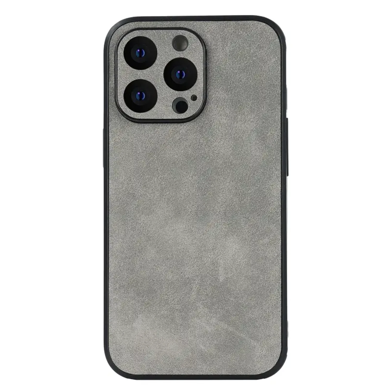 Capa de telefone à prova de choque de couro cinza elegante e de alta qualidade para iPhone 14/14 Plus/14 Pro/14 Pro Max, iPhone 13/13 Mini/13 Pro/13