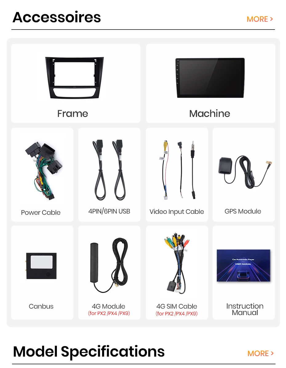 AWESAFE Wireless CarPlay Android Auto Radio für Mercedes Benz E-Klasse W211 E300 2002-2010 Auto Intelligente Systeme RDS GPS FM BT – Detail 5
