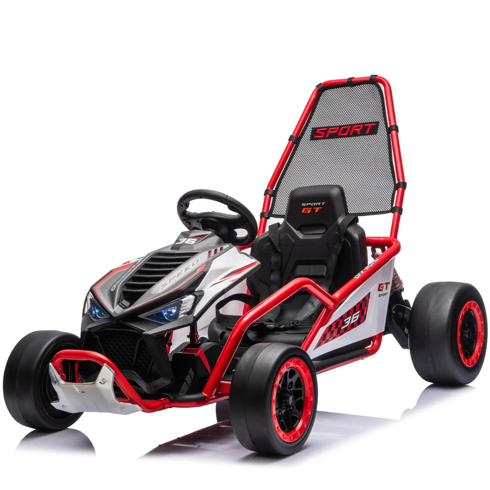 

24V 400W Electric Kids Ride-On Go Kart Drift Car with Roll Cage,EVA Tires,Suspension,5-7.5MPH,5-Point Harness,Drift Mode,Music/B