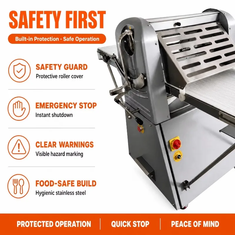 Industrial Stainless Steel Dough Sheeter Machine Reversible Conveyor for Puff Flaky Pastry Croissant Bakery Wholesale