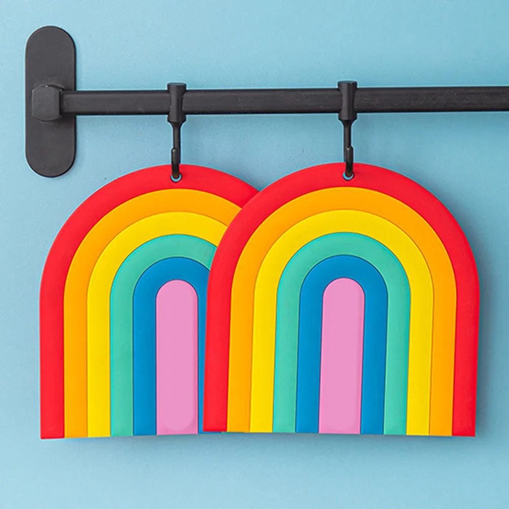 

4 шт. Радужные термостойкие коврики для стола, бытовые подушки для стола из ПВХ, защита обеденного стола, декоративные салфетки